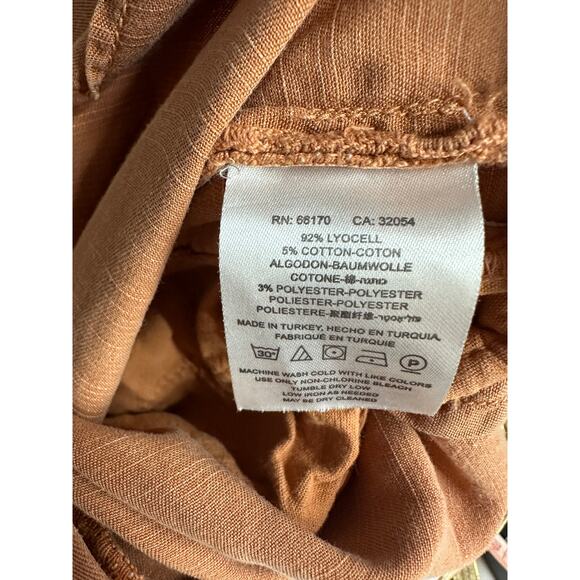 Anthropologie Womens Orange Paperbag High Waisted Pants Size 10 Wide Leg Loose - Picture 7 of 8
